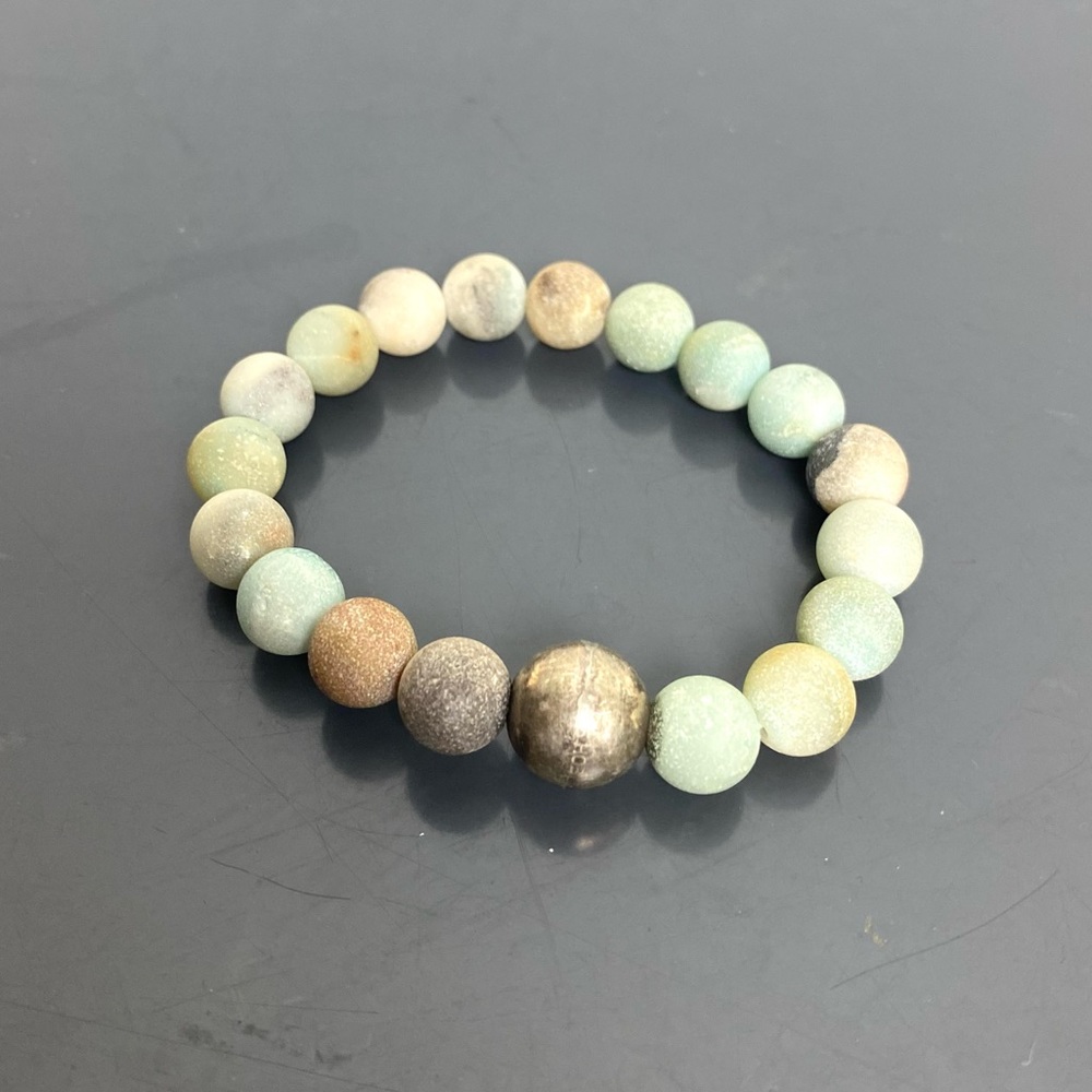 Amazonite necklace and bracelet set - Picture 5 of 7